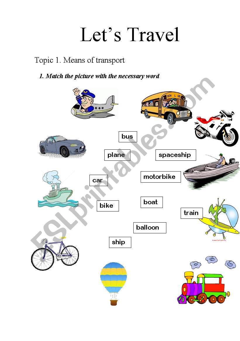 Let`s travel! worksheet